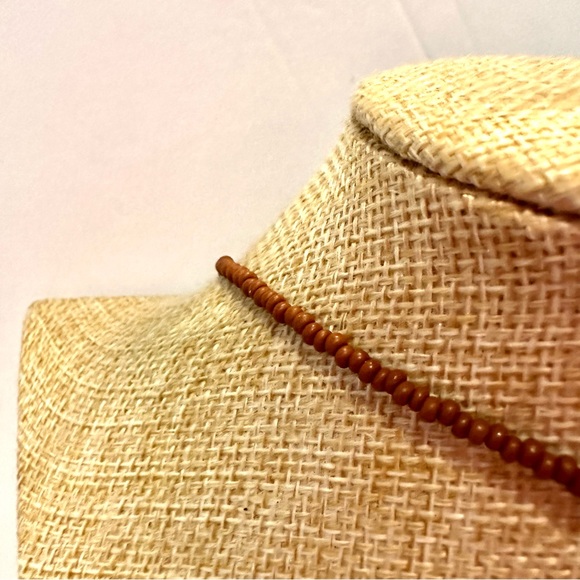 Multi-color Genuine Gemstone Necklace, toggle clasp/ greens, browns, tan, orange - Picture 9 of 10